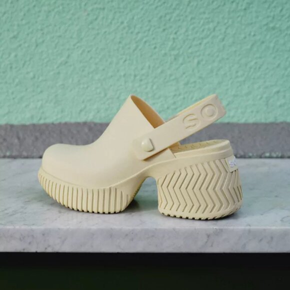 NEW Sorel Ona Streetworks Heeled Clogs in Honey White For Women 825 5s3 - Picture 4 of 14